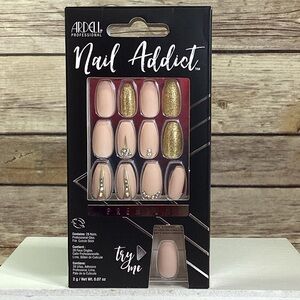 Ardell Nude & Gold Rhinestone Press-On Nails